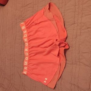 Neon under Armour shorts